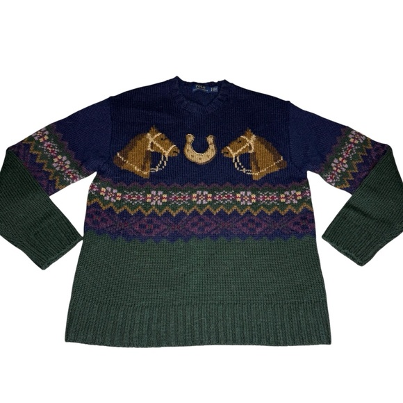 Polo Ralph Lauren Fair Isle Horseshoe Sweater Size S NWOT - Picture 5 of 14
